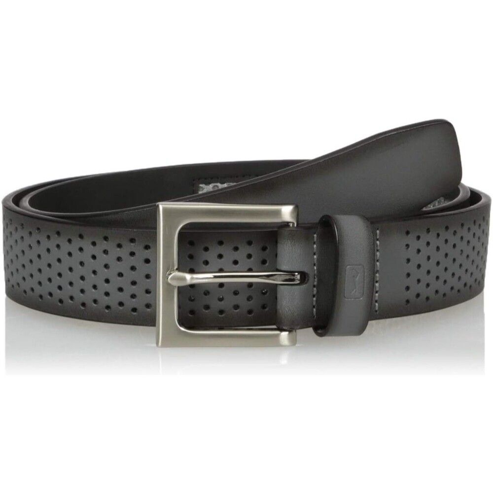 PGA TOUR Mens Belt Size 42 Grey Perforated Ventilated Padded Strap Cushioned